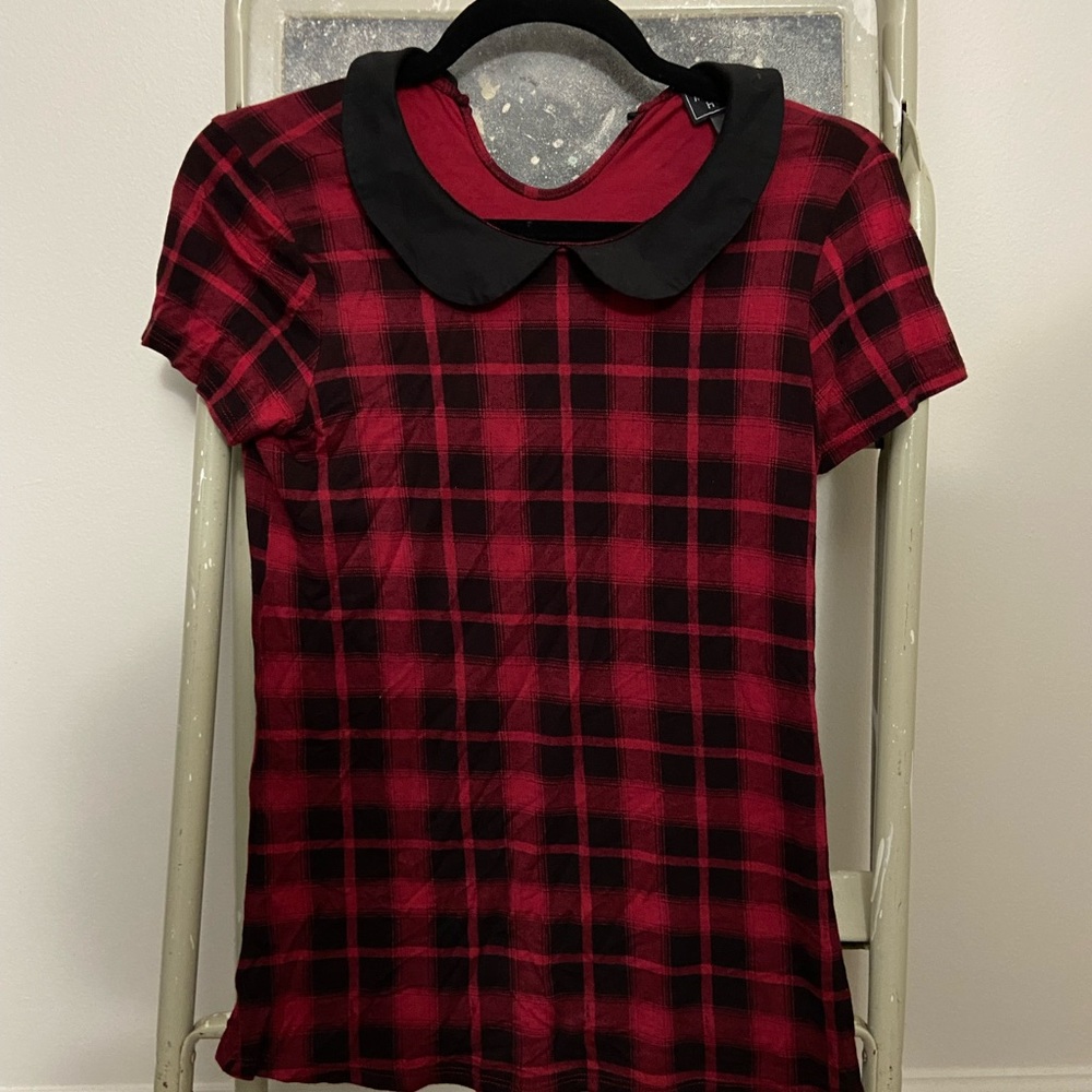 Midnight Hour, Black & Red Plaid Shirt, Size XS
